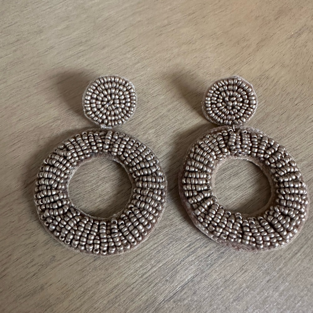 Elegant Caramel Brown Beaded Earrings